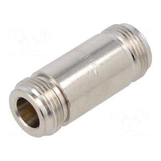 Adapter | N female,both sides | Insulation: PTFE | 50Ω | Mat: brass