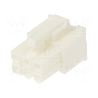 Plug | wire-wire/PCB | female | Minitek® Pwr 4.2 | 4.2mm | PIN: 6 | FCI