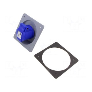 Connector: AC supply 3-phase | socket | female | 16A | 250VAC | IP44