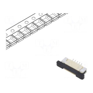 FFC/FPC | F52Q | PIN: 5 | top contacts,ZIF | SMT | 50V | 500mA | tinned