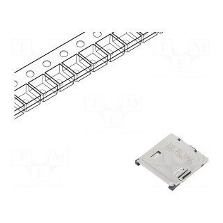 Connector: for cards | SD | push-push | SMT | selectively gold plated