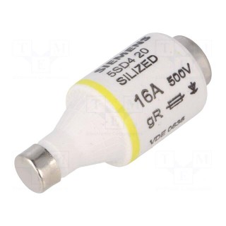 Fuse: fuse | gR | 16A | 500VAC | 500VDC | industrial | DII | SILIZED