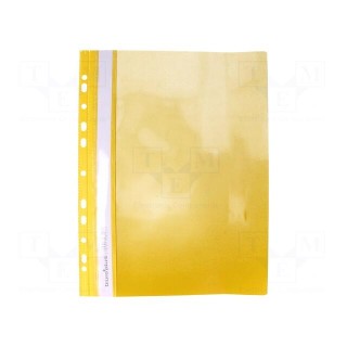 Document wallet | with holes | A4 | yellow | Mat: PVC