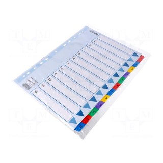 File dividers numbered | Marking: 1-12