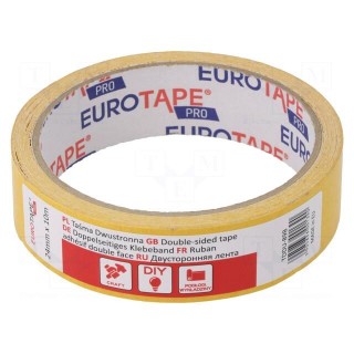 Fastening tape | double-sided | W: 24mm | L: 10m | Adhesive: acrylic