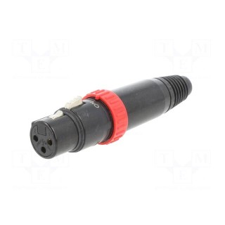 Plug | XLR | female | PIN: 3 | straight | for cable | soldering | 16A | FXS