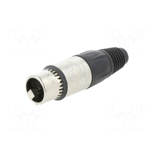 Plug | XLR | female | PIN: 3 | straight | for cable | zinc die-cast | X