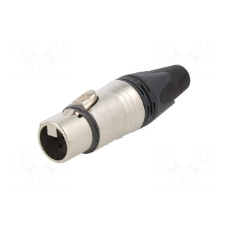 Plug | XLR | female | PIN: 7 | straight | for cable | soldering | 5A | 18AWG