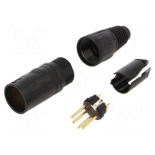 Plug | XLR | male | PIN: 4 | straight | for cable | zinc die-cast | 3.5÷8mm