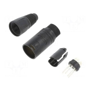 Plug | XLR | male | PIN: 5 | straight | for cable | zinc die-cast | 3.5÷8mm