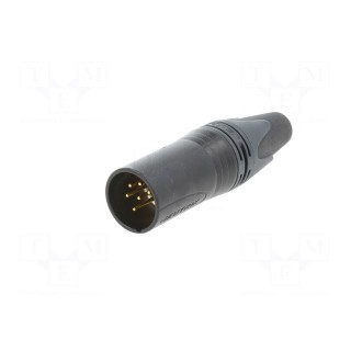 Plug | XLR | male | PIN: 6 | straight | for cable | soldering | 7.5A | 18AWG