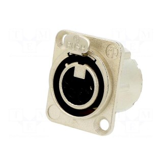 Socket | XLR | female | PIN: 4 | straight | with push button | soldering