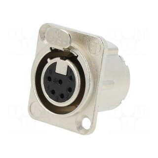Socket | XLR | female | PIN: 6 | straight | with push button | soldering