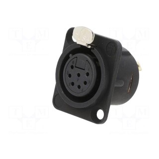Socket | XLR | female | PIN: 7 | straight | with push button | soldering