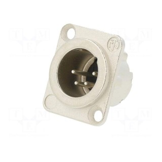Socket | XLR | male | PIN: 4 | straight | soldering | silver | 10A | 19x24mm