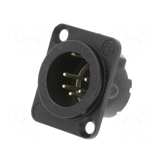 Socket | XLR | male | PIN: 5 | straight | soldering | silver | 7.5A | 19x24mm