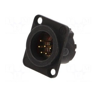 Socket | XLR | male | PIN: 6 | straight | soldering | black | 7.5A | 19x24mm