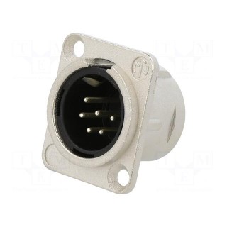Socket | XLR | male | PIN: 6 | straight | soldering | silver | 7.5A | 19x24mm