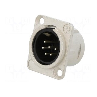 Socket | XLR | male | PIN: 6 | straight | soldering | silver | 7.5A | 19x24mm