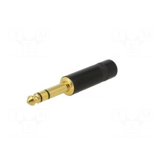 Plug | Jack 6,3mm | male | stereo | ways: 3 | straight | gold-plated