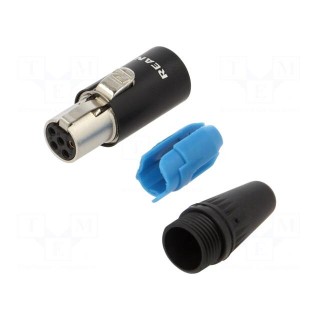 Plug | XLR mini | female | PIN: 5 | straight | for cable | soldering | 500V