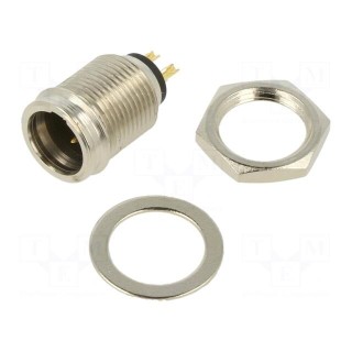 Socket | XLR mini | male | PIN: 3 | for panel mounting,rear side nut