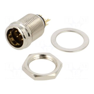 Socket | XLR mini | male | PIN: 5 | for panel mounting,rear side nut