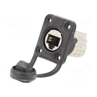 D-SHAPE CAT6A PANEL CONNECTOR SHIELDED FEEDTHROUGH IP6