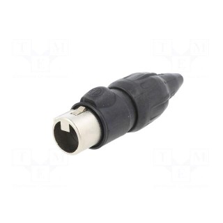 Plug | XLR | female | PIN: 3 | straight | for cable | soldering | 16A | 16AWG