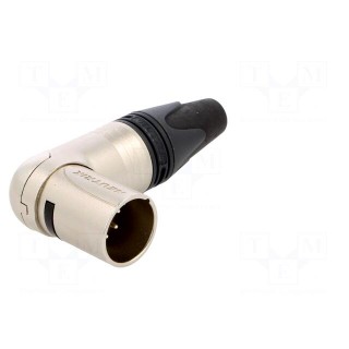 Plug | XLR | male | PIN: 5 | angled 90° | swivel | for cable | soldering