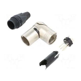 Plug | XLR | male | PIN: 6 | angled 90° | swivel | for cable | soldering