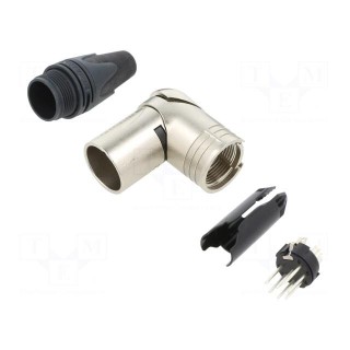 Plug | XLR | male | PIN: 7 | angled 90° | swivel | for cable | soldering