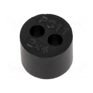 Insert for gland | 4mm | M16 | IP68 | NBR rubber | Holes no: 2 | HT-MFDE