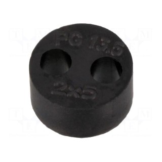 Insert for gland | 5mm | M20 | IP68 | NBR rubber | Holes no: 2 | HT-MFDE