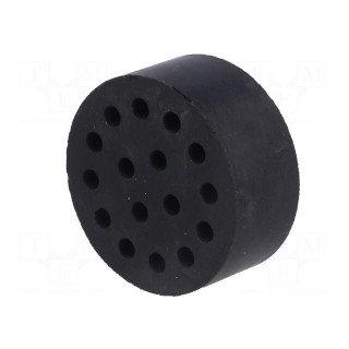 Insert for gland | 6mm | M50 | IP54 | NBR rubber | Holes no: 16
