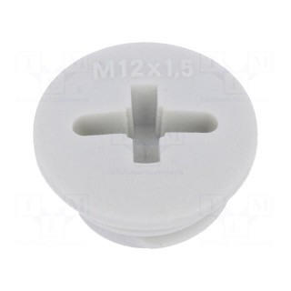 Stopper | M12 | 1,5 | IP54 | Mat: polyamide | light grey
