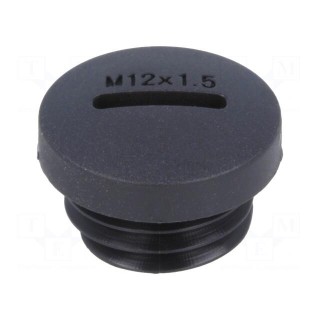Stopper | M12 | 1.5 | polyamide | black | H: 10mm | Øout: 15mm