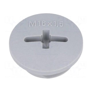 Stopper | M16 | 1,5 | IP54 | Mat: polyamide | dark grey