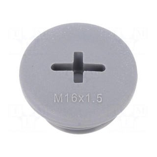 Stopper | M16 | 1.5 | polyamide | dark grey | Thread: metric | 7mm | 10pcs.