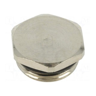 Stopper | M20 | brass | Plating: nickel | with seal