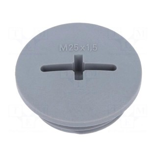 Stopper | M25 | 1,5 | IP68 | Mat: polyamide | dark grey | with seal