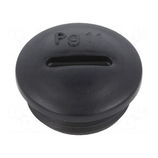 Stopper | PG11 | IP56 | polyamide | black | Thread: PG | 6mm | -25÷60°C