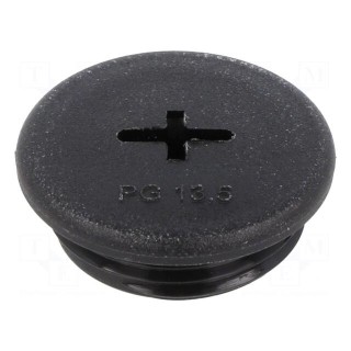 Stopper | PG13,5 | polyamide | black | Thread: PG | 6mm | 10pcs.