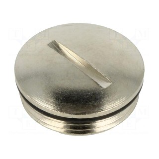 Stopper | PG16 | brass | Plating: nickel | with seal | Thread: PG