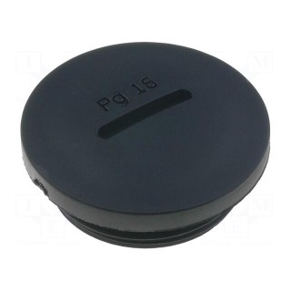 Stopper | PG16 | polyamide | black | H: 10.3mm | Øout: 27mm