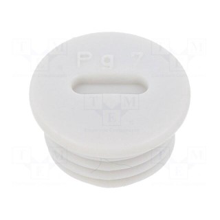 Stopper | PG7 | IP56 | polyamide | light grey | Thread: PG | 6mm | -25÷60°C