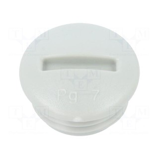 Stopper | PG7 | polystyrene | light grey | 6mm
