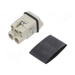 Connector: HDC | contact insert | male | Han Q | PIN: 3 | 2P+PE | size 3A