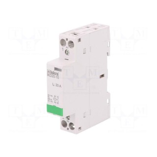 Contactor: 1-pole installation | NO | 24VAC | 24VDC | 20A | DIN | IKD