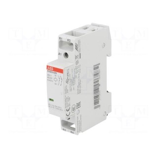 Contactor: 2-pole installation | NO x2 | 230VAC | 230VDC | 16A | DIN